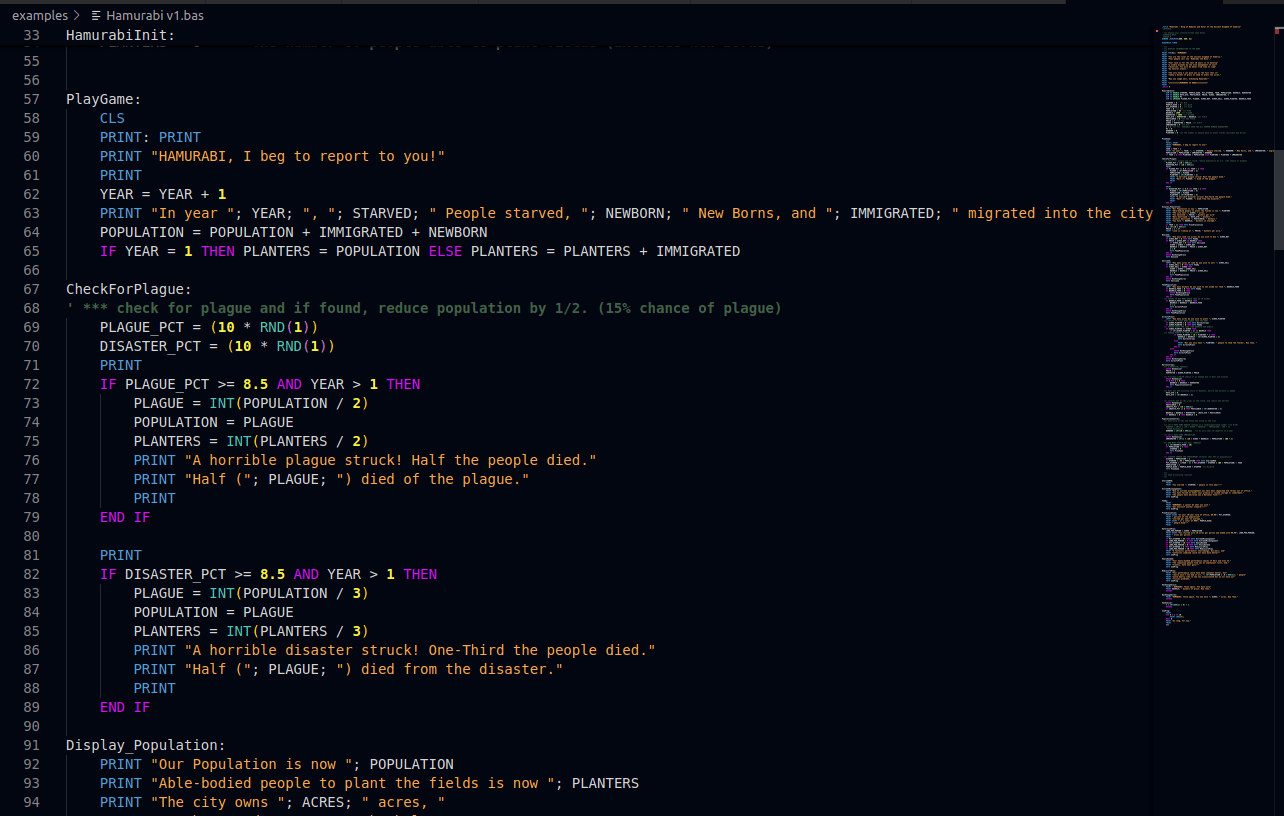 QB64/QB64PE & Other BASIC Language Support for Visual Studio Code